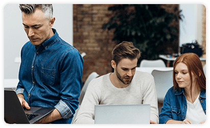 Team working together in the office